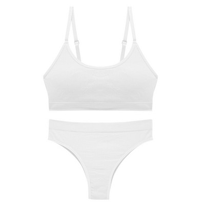 CINOON Bešavne majice bez rukava Komplet grudnjaka Žensko donje rublje Bežični grudnjak Crop Top Ženske donje gaće s niskim strukom Mekano donje rublje s braletteom