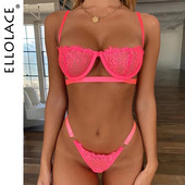 „Ellolace“ apatinis trikotažas, moteriškas apatinis trikotažas, seksualus erotinis apatinis liemenėlės komplektas, moteriškas 2 dalių trumpi odos priežiūros rinkiniai Breves egzotiški rinkiniai