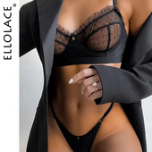 Ellolace Ruffle Lace apatinis trikotažas Seksualūs moteriški apatiniai permatomi trumpi odos priežiūros rinkiniai Seksualūs nėriniuotų liemenėlių rinkiniai Erotiniai intymūs