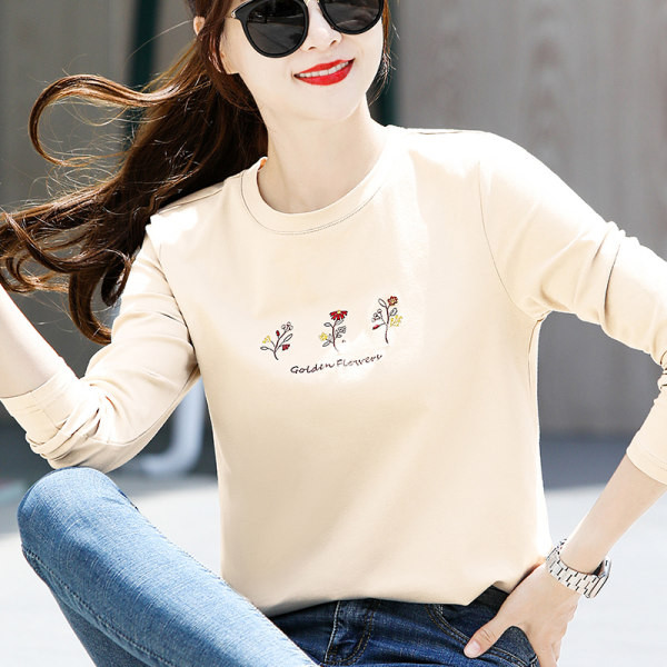 Naiste vabaaja tikanditega pikkade varrukatega pluus