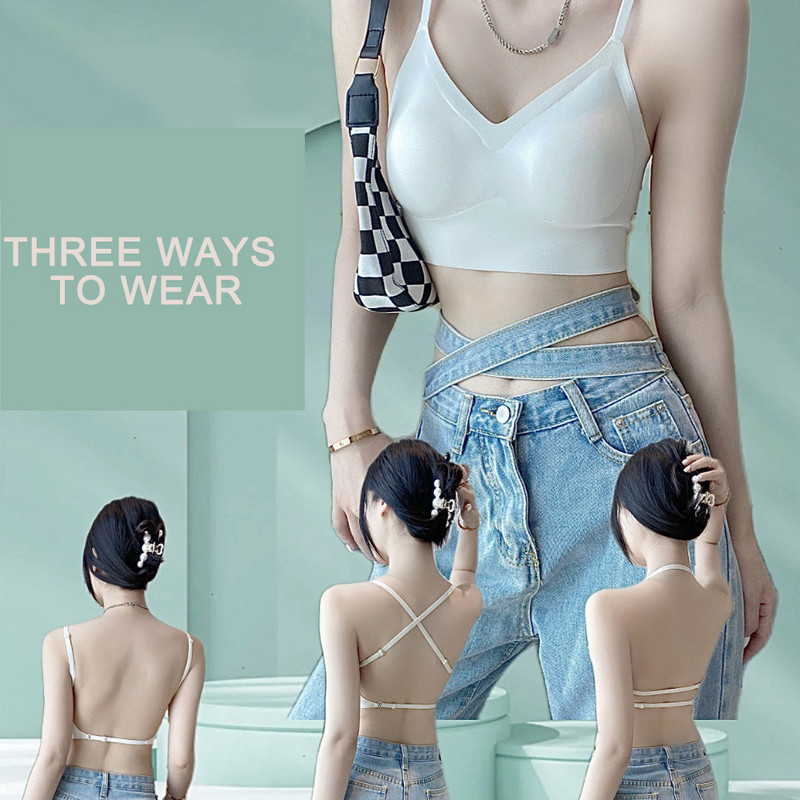 Nematoma liemenėlė be nugarėlės apyrankės moteriškos liemenėlės be apatinių siūlų, besiūlių apatinių apynasrių viršus atvira nugara liemenėlė Sexy Camisole