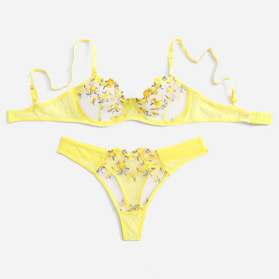 Dot Mesh csipke fehérnemű szett Underwire átlátszó melltartó szexi fehérnemű melltartó és bugyi átlátszó intim