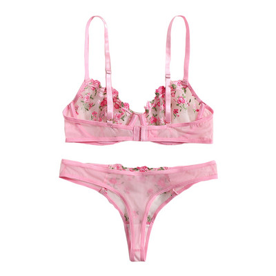 Dot Mesh csipke fehérnemű szett Underwire átlátszó melltartó szexi fehérnemű melltartó és bugyi átlátszó intim