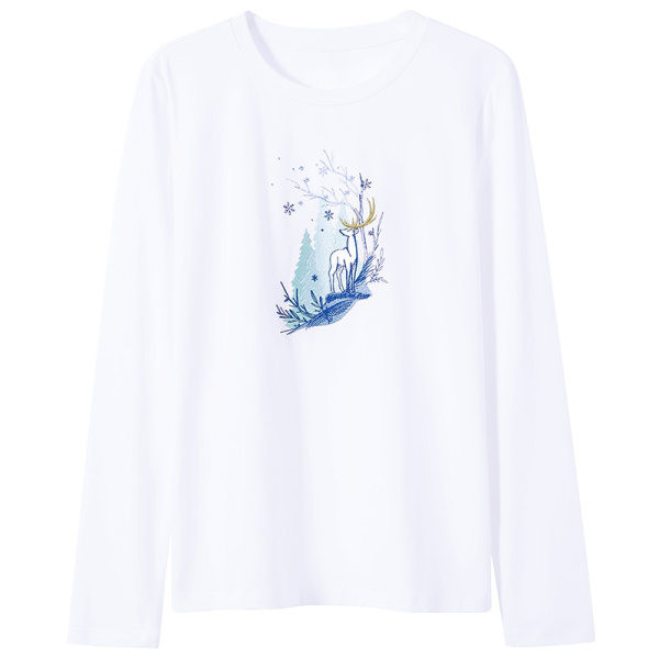 Naiste pikkade varrukate ja tikanditega pluus