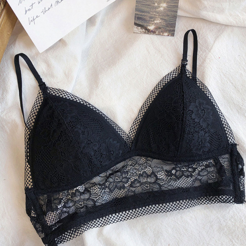 Női hát nélküli szexi melltartó Stílusos csipke varrat nélküli bralette háromszög kupa láthatatlan csont nélküli melltartók ruhához puha vékony fehérnemű