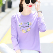 Bluză casual de damă cu inscripție și motive florale