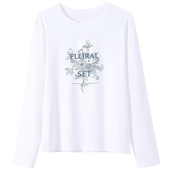 Moteriška palaidinė ilgomis rankovėmis ir užrašu