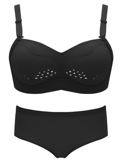 Moteriška liemenėlė iš kvėpuojančios medžiagos ir plačiomis petnešėlėmis