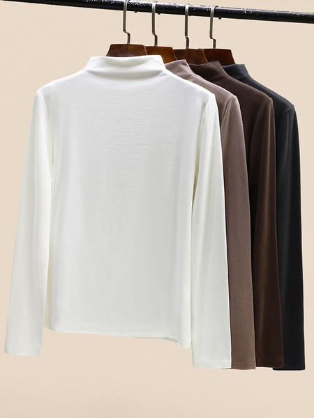 Naiste vabaaja kõrge kraega pluus - mitut värvi