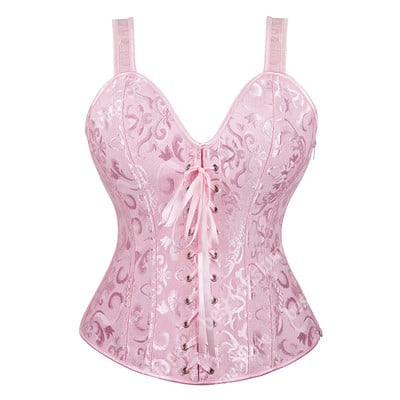 Ružový princeznovský korzet pre ženy, leopardí korzetový top, vintage šnurovanie, sexy čipkovaný korzet, spodná bielizeň, plus veľkosť