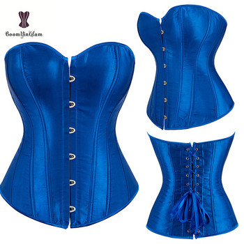 Σατέν ύφασμα Body Shapewear Overbust Corselet Αδυνατιστικό στη μέση Κορδέλα κορδέλα Γυναικείο κορσέ & μπουστάκι με κορδόνι G 818#