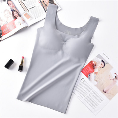 Ice Silk Tank Top vezeték nélküli párnázott fehérnemű Push Up Varrat nélküli párnázott mellény Crop Top Tee Camisole Feminino Sleep Cami Soutien Gorge