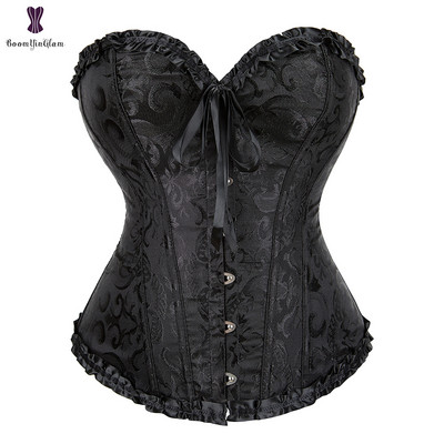 Pigus korsetas suvarstomas Bustier plius dydžio korsetas moterims žakardo gėlėtas gotikinis Gorset Sexy Boned Korse Busk Solid Korset Apranga