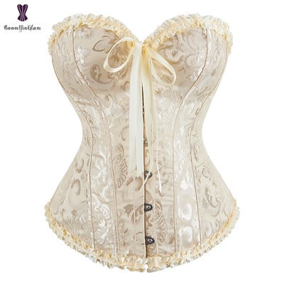 Pigus korsetas suvarstomas Bustier plius dydžio korsetas moterims žakardo gėlėtas gotikinis Gorset Sexy Boned Korse Busk Solid Korset Apranga