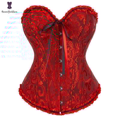 Pigus korsetas suvarstomas Bustier plius dydžio korsetas moterims žakardo gėlėtas gotikinis Gorset Sexy Boned Korse Busk Solid Korset Apranga