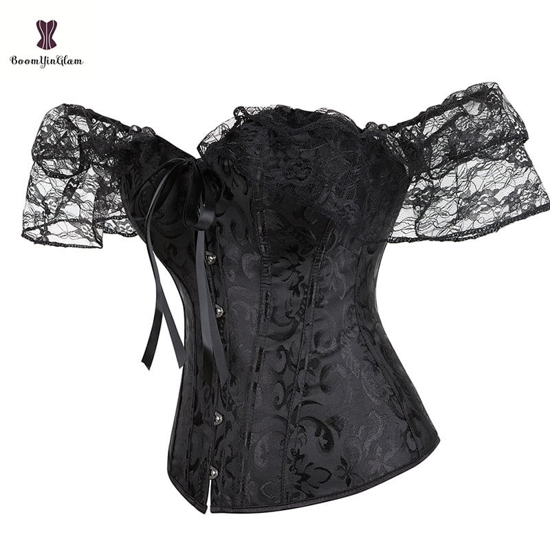Aurupunk Victorian korsett naiste topp 12 terasest kondiga pitsvarrukatega rinnakorsett Bustier pluss suurus 6XL naistepesu Gorset