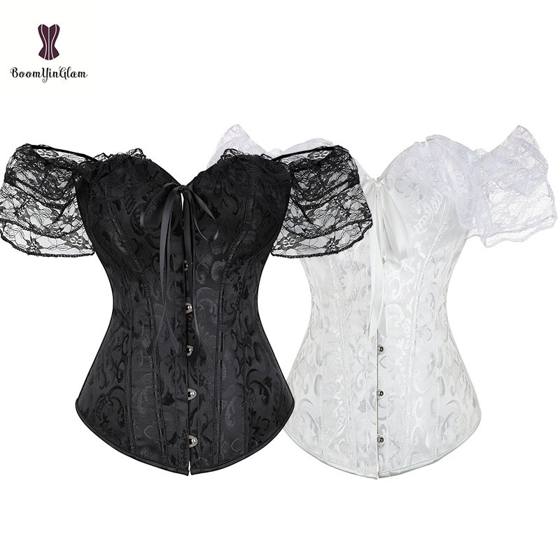 Aurupunk Victorian korsett naiste topp 12 terasest kondiga pitsvarrukatega rinnakorsett Bustier pluss suurus 6XL naistepesu Gorset