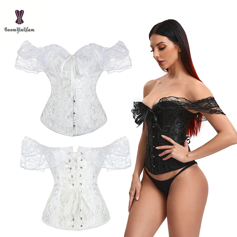 Aurupunk Victorian korsett naiste topp 12 terasest kondiga pitsvarrukatega rinnakorsett Bustier pluss suurus 6XL naistepesu Gorset