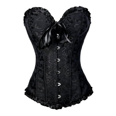 Sapubonv Corset Top Bustier Overbust Εσώρουχα Δαντέλα Plus Size Μπροκάρ Γυναικεία Σέξι Vintage αποκριάτικη στολή Κόκκινο Μαύρο Πράσινο Ροζ
