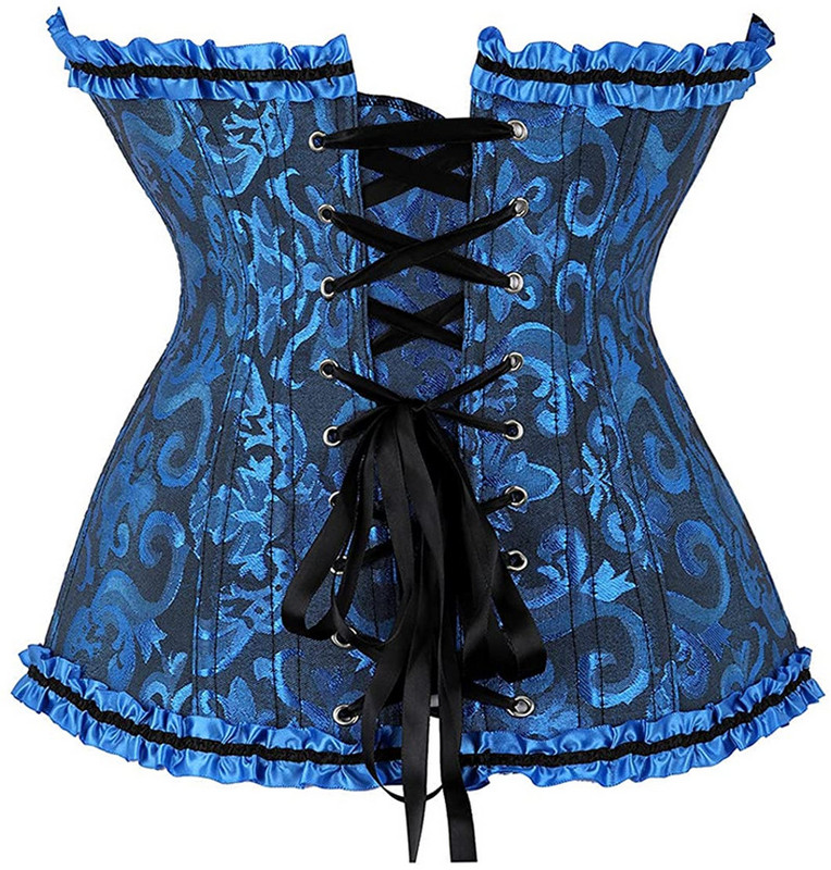 Sapubonv Corset Top Bustier Overbust Εσώρουχα Δαντέλα Plus Size Μπροκάρ Γυναικεία Σέξι Vintage αποκριάτικη στολή Κόκκινο Μαύρο Πράσινο Ροζ