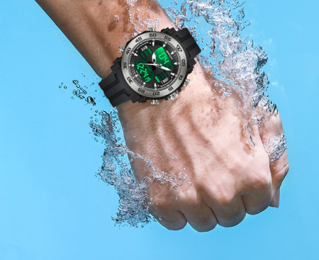 Ανδρικό αδιάβροχο ρολόι με λουράκι από καουτσούκ