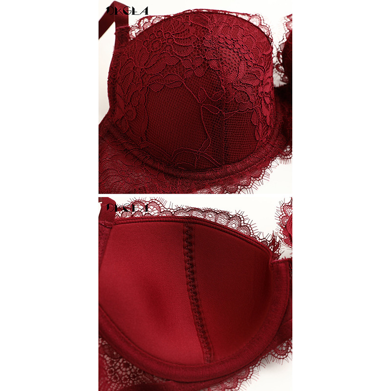 Naujas madingas plonos medvilninės apatinio trikotažo rinkinys Moteriškas siuvinėjimas Liemenėlė Sexy Liemenėlės kelnaičių rinkinys Didelio dydžio DE puodelio nėrinių apatinio trikotažo rinkinys žalias