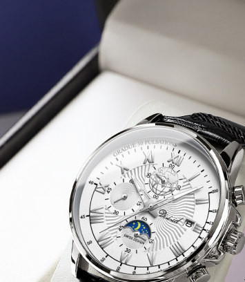 Vízálló férfi karóra bőr szíjjal