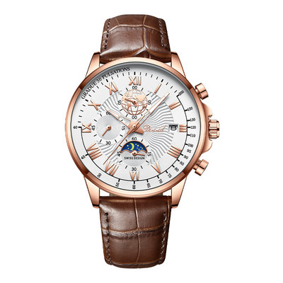 Vízálló férfi karóra bőr szíjjal