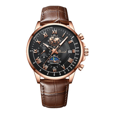 Vízálló férfi karóra bőr szíjjal