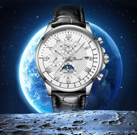 Vízálló férfi karóra bőr szíjjal