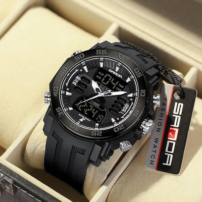 Športové hodinky s gumeným remienkom a okrúhlym ciferníkom