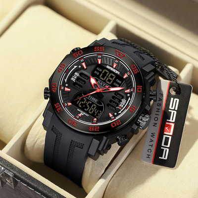 Športové hodinky s gumeným remienkom a okrúhlym ciferníkom