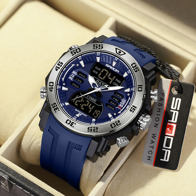 Športové hodinky s gumeným remienkom a okrúhlym ciferníkom