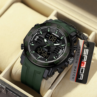 Športové hodinky s gumeným remienkom a okrúhlym ciferníkom