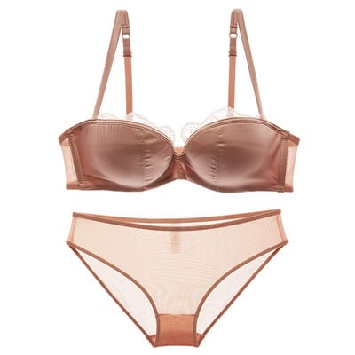 Módne saténové podprsenky a nohavičky, sety pre ženy, sexy spodná bielizeň, tenké bavlnené kostice, push-up čipkované podprsenky, dámske spodné prádlo, set ABCD Cup