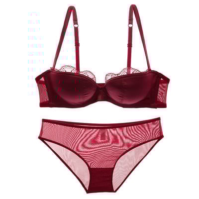 Módne saténové podprsenky a nohavičky, sety pre ženy, sexy spodná bielizeň, tenké bavlnené kostice, push-up čipkované podprsenky, dámske spodné prádlo, set ABCD Cup