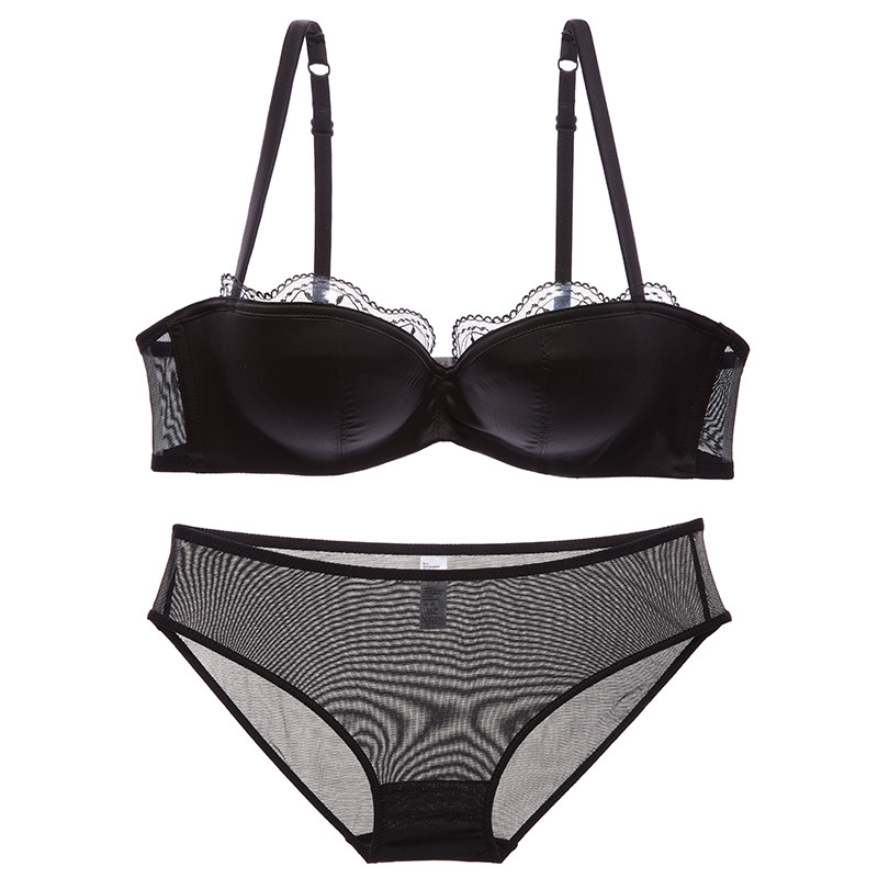 Módne saténové podprsenky a nohavičky, sety pre ženy, sexy spodná bielizeň, tenké bavlnené kostice, push-up čipkované podprsenky, dámske spodné prádlo, set ABCD Cup