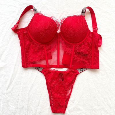 Push up grudnjaci za žene donje rublje seksi čipkasti print udoban bešavni grudnjak gornji dio sa slovnim dijamantima brend dizajn donje rublje Lenceri