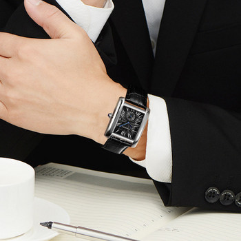 Мъжки часовник с правоъгълен циферблат - ретро модел