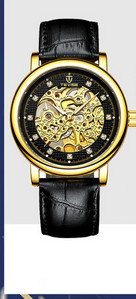 Moodne nahkrihmaga meeste käekell - veekindel