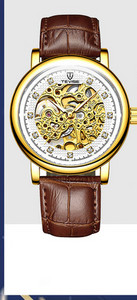 Moodne nahkrihmaga meeste käekell - veekindel