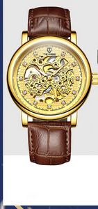 Moodne nahkrihmaga meeste käekell - veekindel