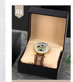 Moodne nahkrihmaga meeste käekell - veekindel