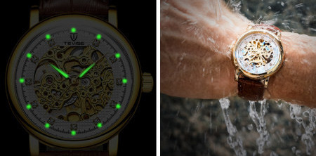 Moodne nahkrihmaga meeste käekell - veekindel