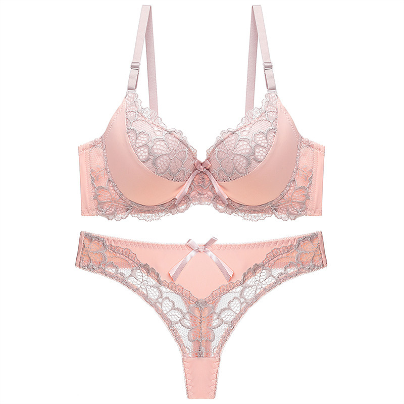 „Julexy“ liemenėlių komplektas „push up“ nėriniuotas išilginis liemenėlės ir kelnaičių rinkinys Apatiniai apatiniai „Femme“ kelnaitės apatinis trikotažas