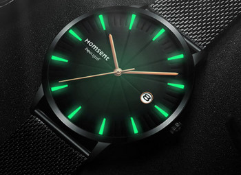 Ανδρικό φωτεινό ρολόι με μεταλλικό λουράκι - σε δύο χρώματα