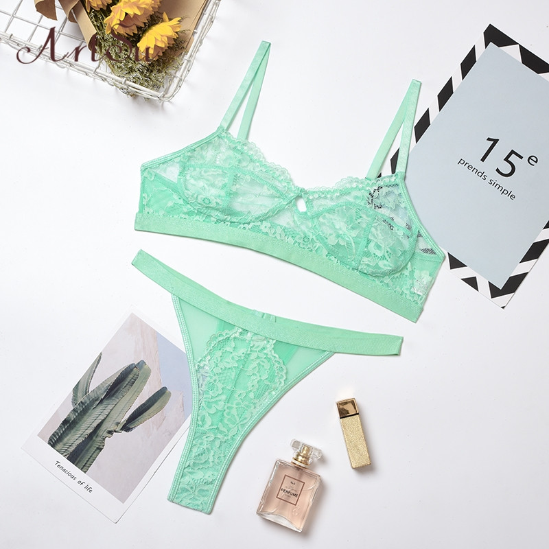 Artsu szexi fehérnemű női fehérnemű Csipke vezeték nélküli bralette átlátszó üreges 15 színű melltartó bugyi szett fehérnemű szett ruhák