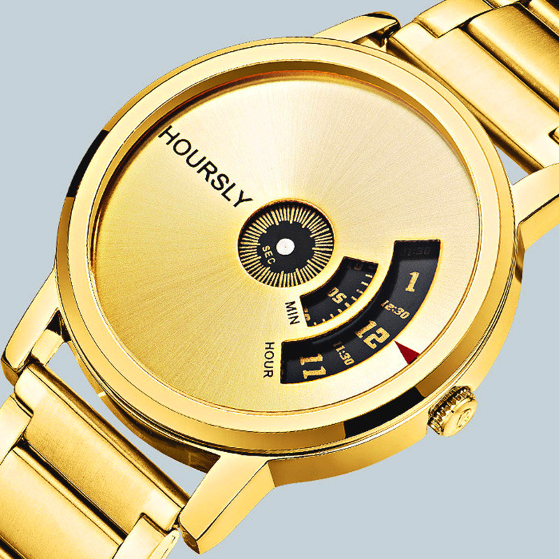 HOURSLY Ceasuri de mână din aur pentru bărbați, 2022, ceasuri de mână de lux cu cuarț auriu de marcă de top pentru bărbați, relogio masculino, ceasuri pentru bărbați