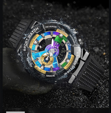 Farebné vodeodolné hodinky s gumeným remienkom