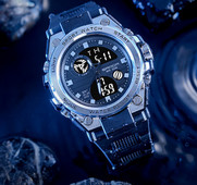 Vyriškas didelio ciferblato elektroninis šviečiantis laikrodis